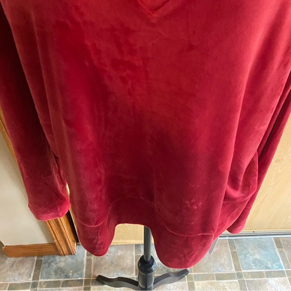 RBX • Velour Cowlneck Boxy Fit Sweatshirt in Red - Picture 14 of 14